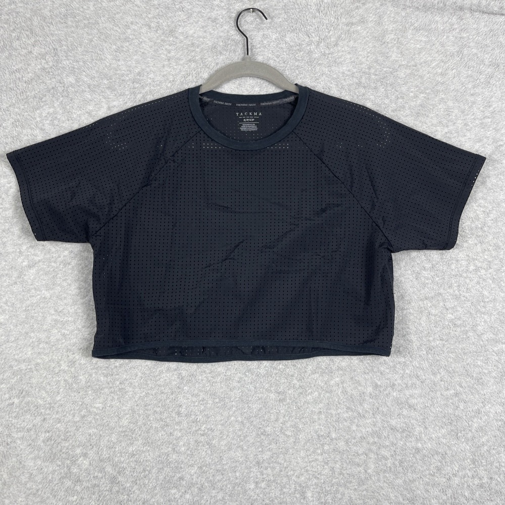 Tackma‎ Mesh Crop Top Raglan Womens Size S Breathable Sporty Performance